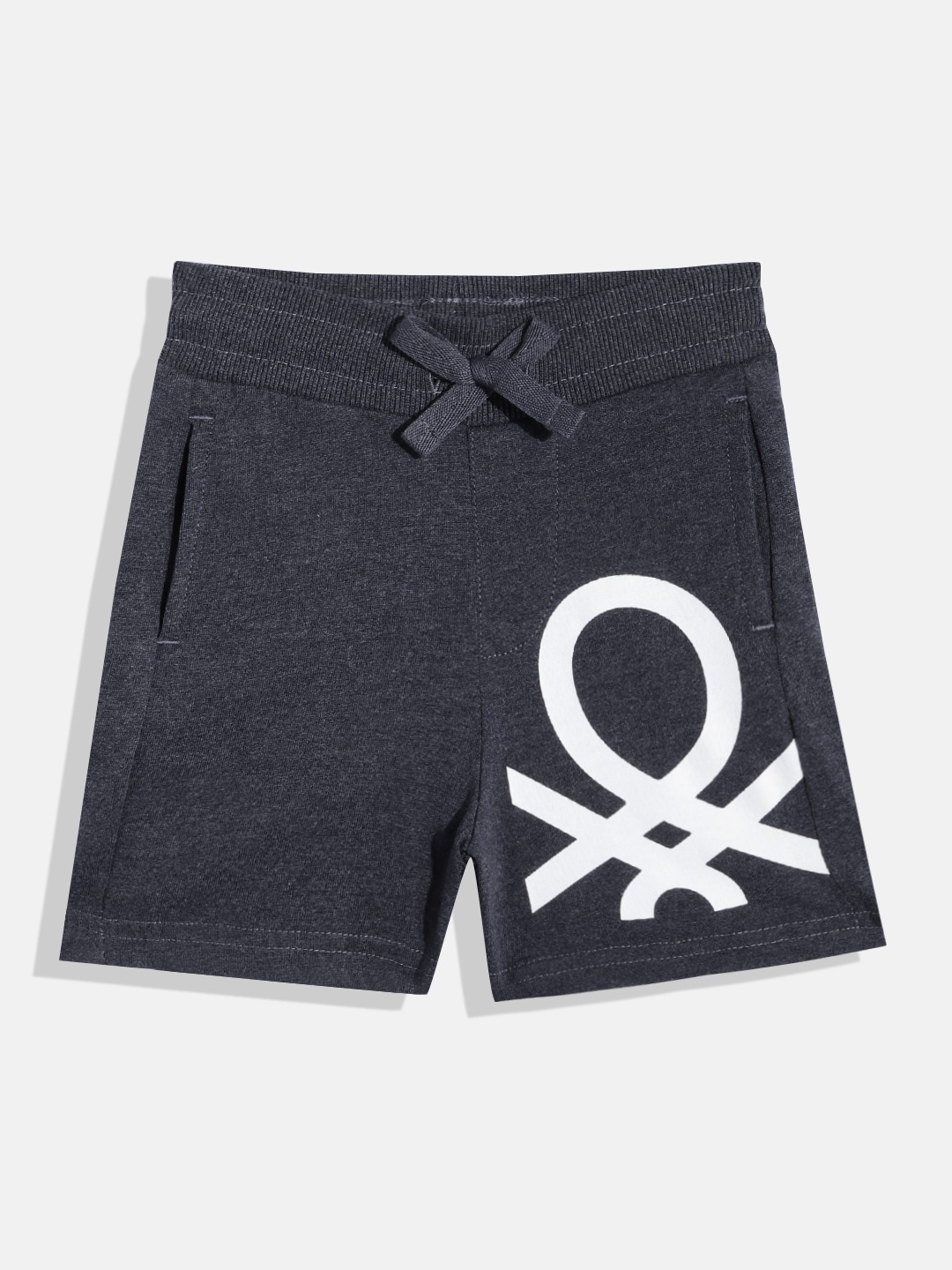 

United Colors of Benetton Boys Brand Logo Printed Detail Shorts, Navy blue