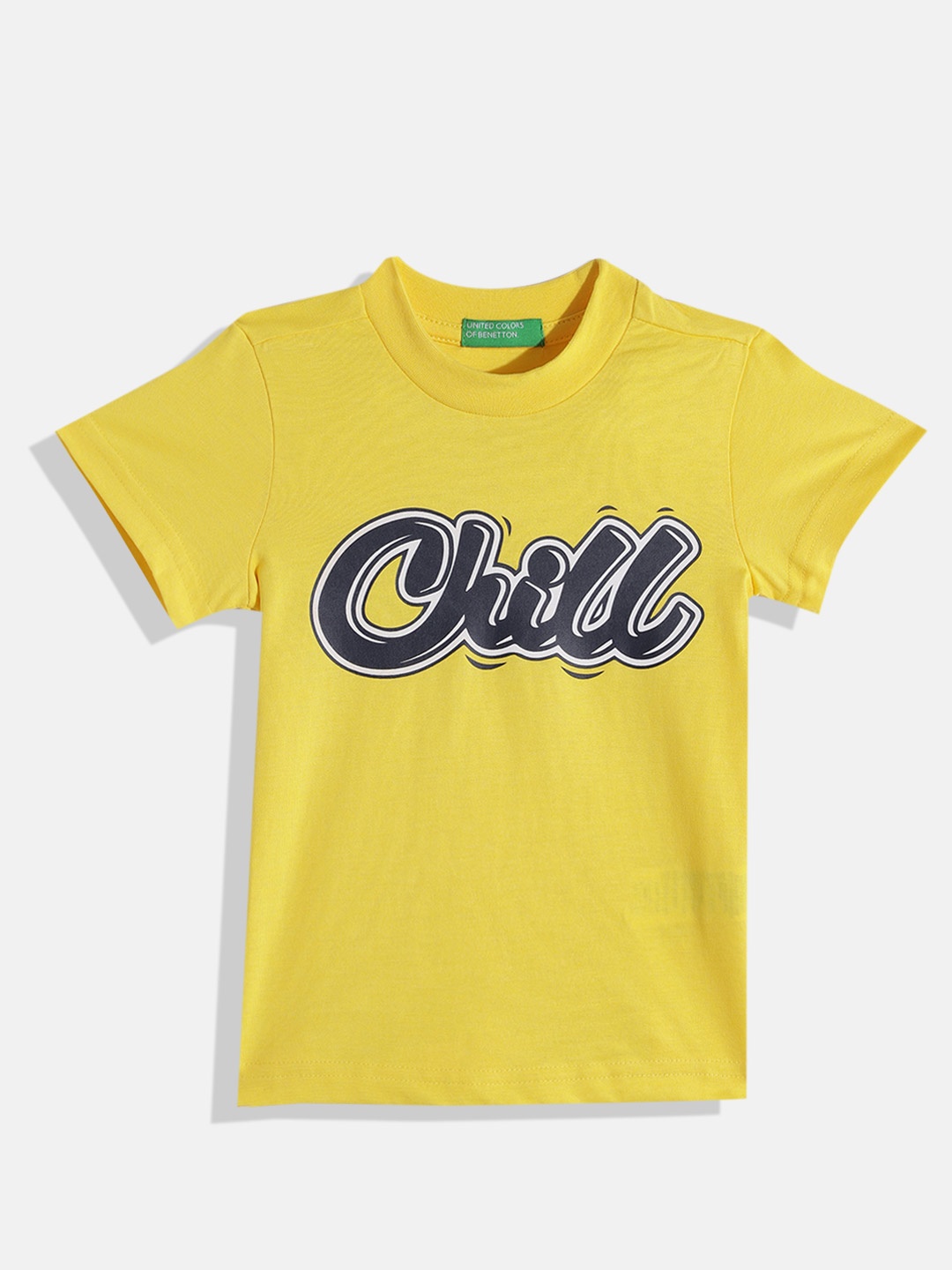 

United Colors of Benetton Boys Typography Printed T-shirt, Yellow