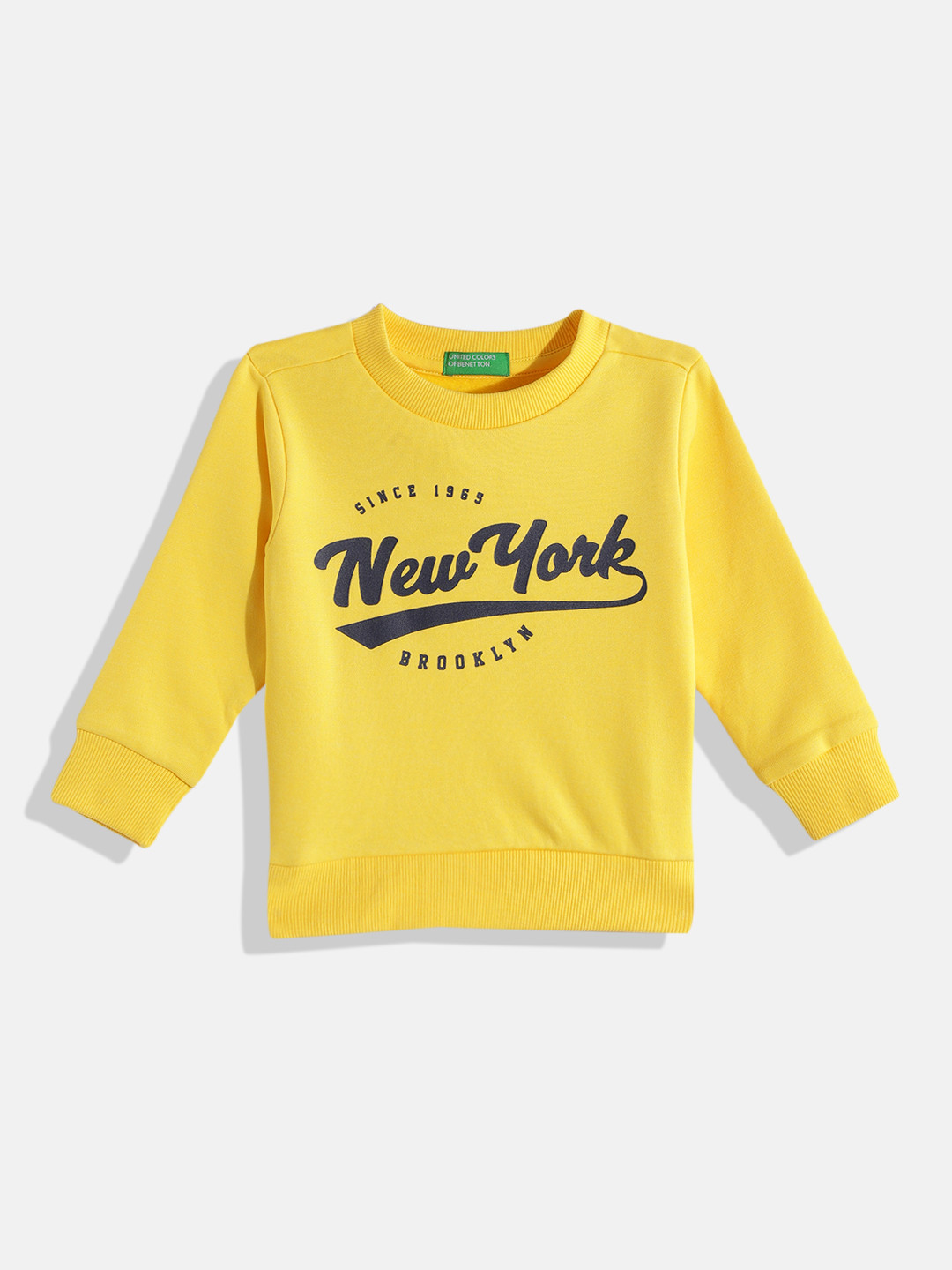 

United Colors of Benetton Boys Typography Printed Sweatshirt, Yellow