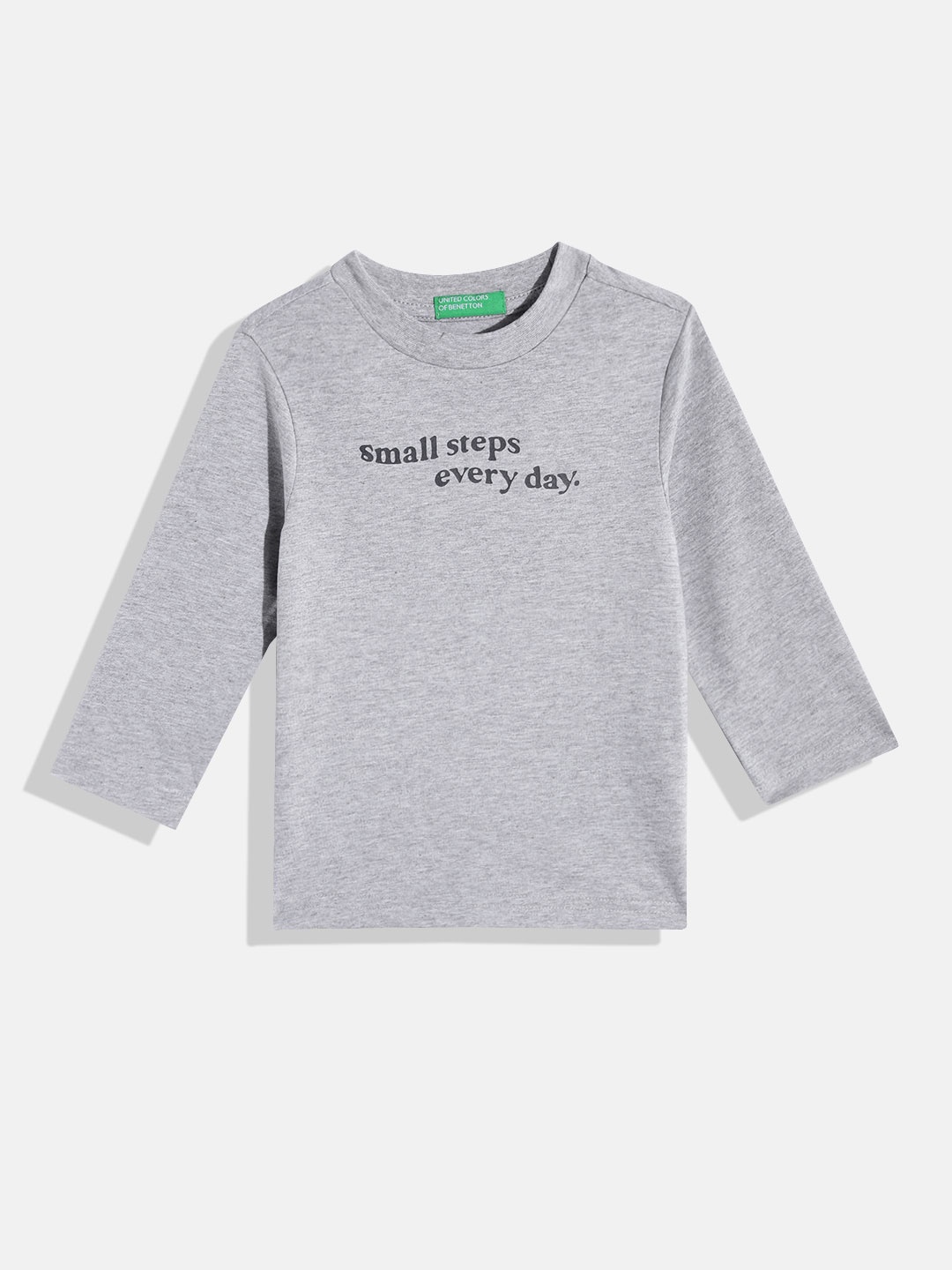 

United Colors of Benetton Boys Typography Printed T-shirt, Grey