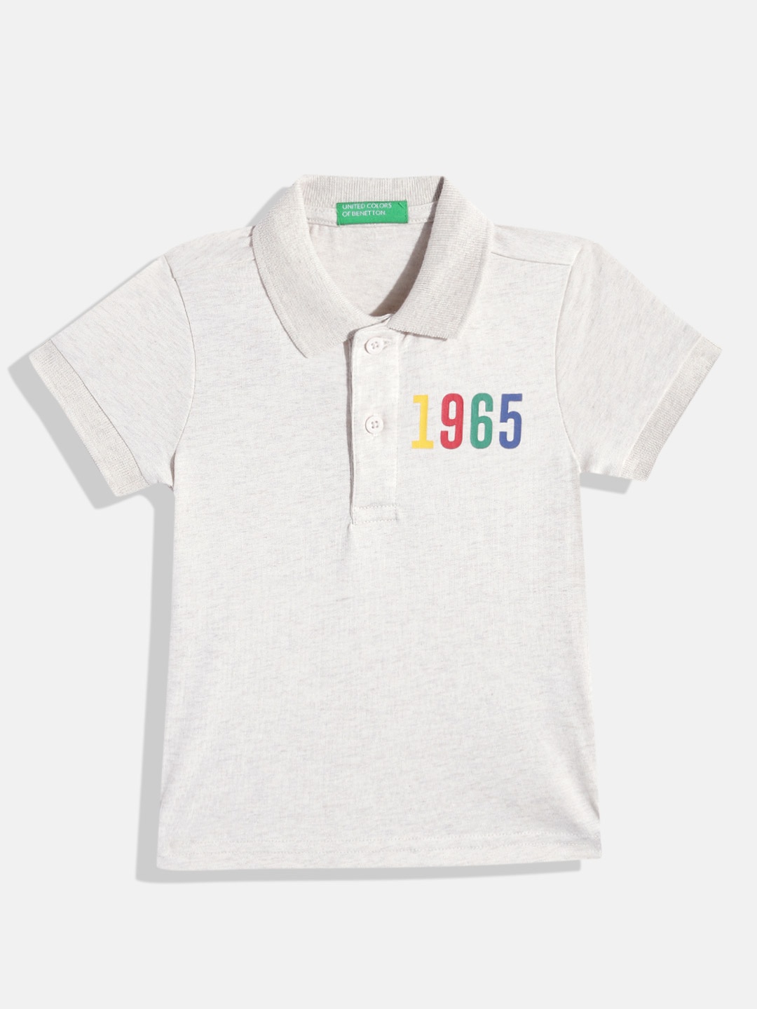 United Colors of Benetton Boys Polo Collar T-shirt, Off white