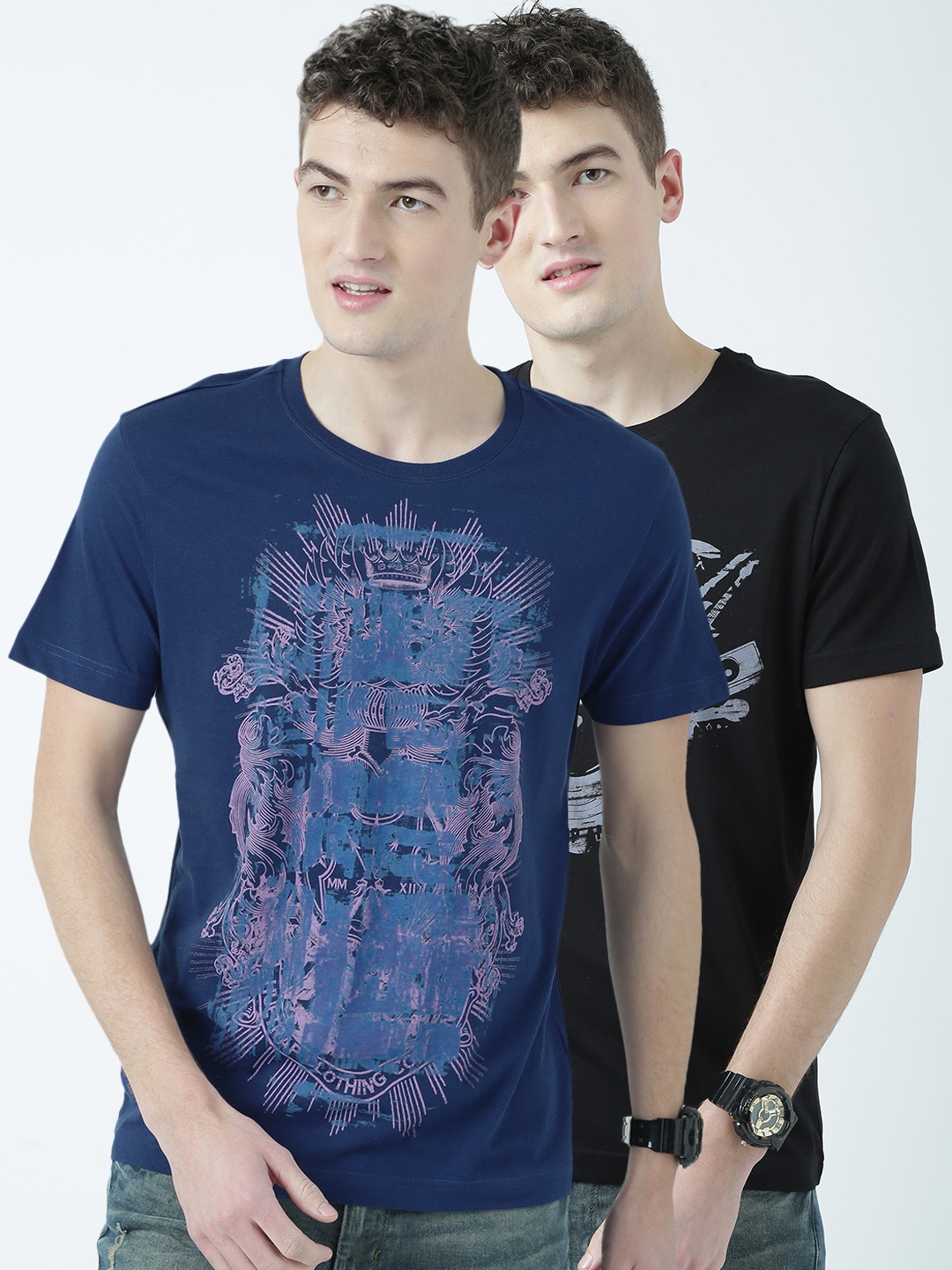 

Huetrap Men Pack of 2 T-Shirts, Blue