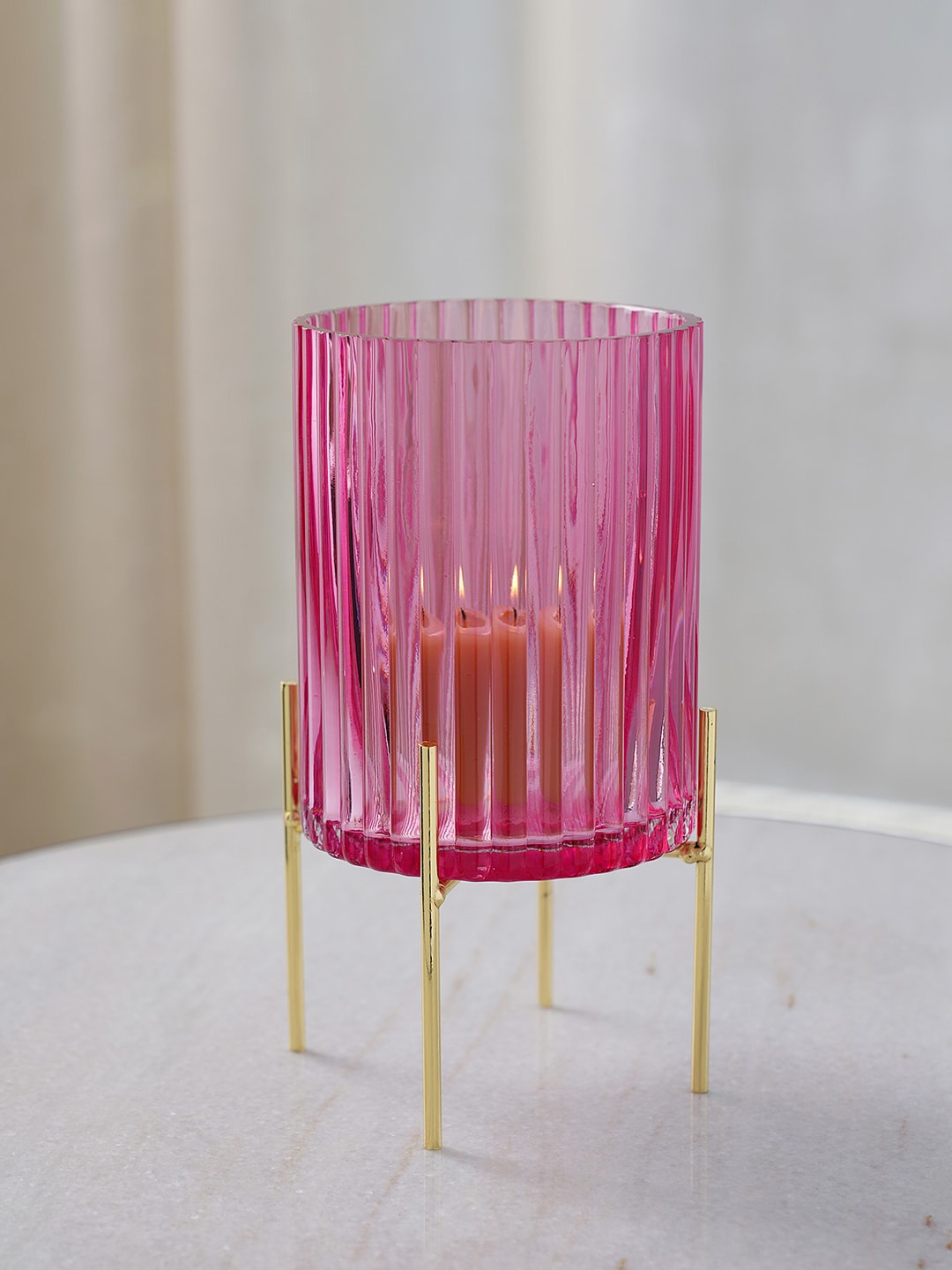 

Pure Home and Living Pink Textured White Luster VotiveHolder