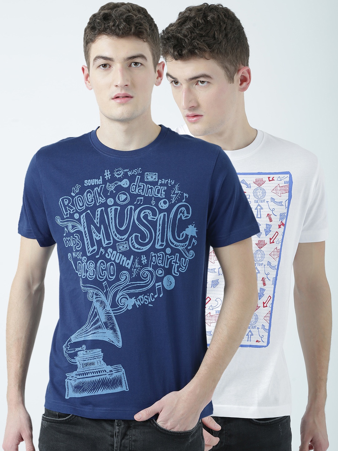 

Huetrap Men Pack of 2 T-Shirts, Navy blue
