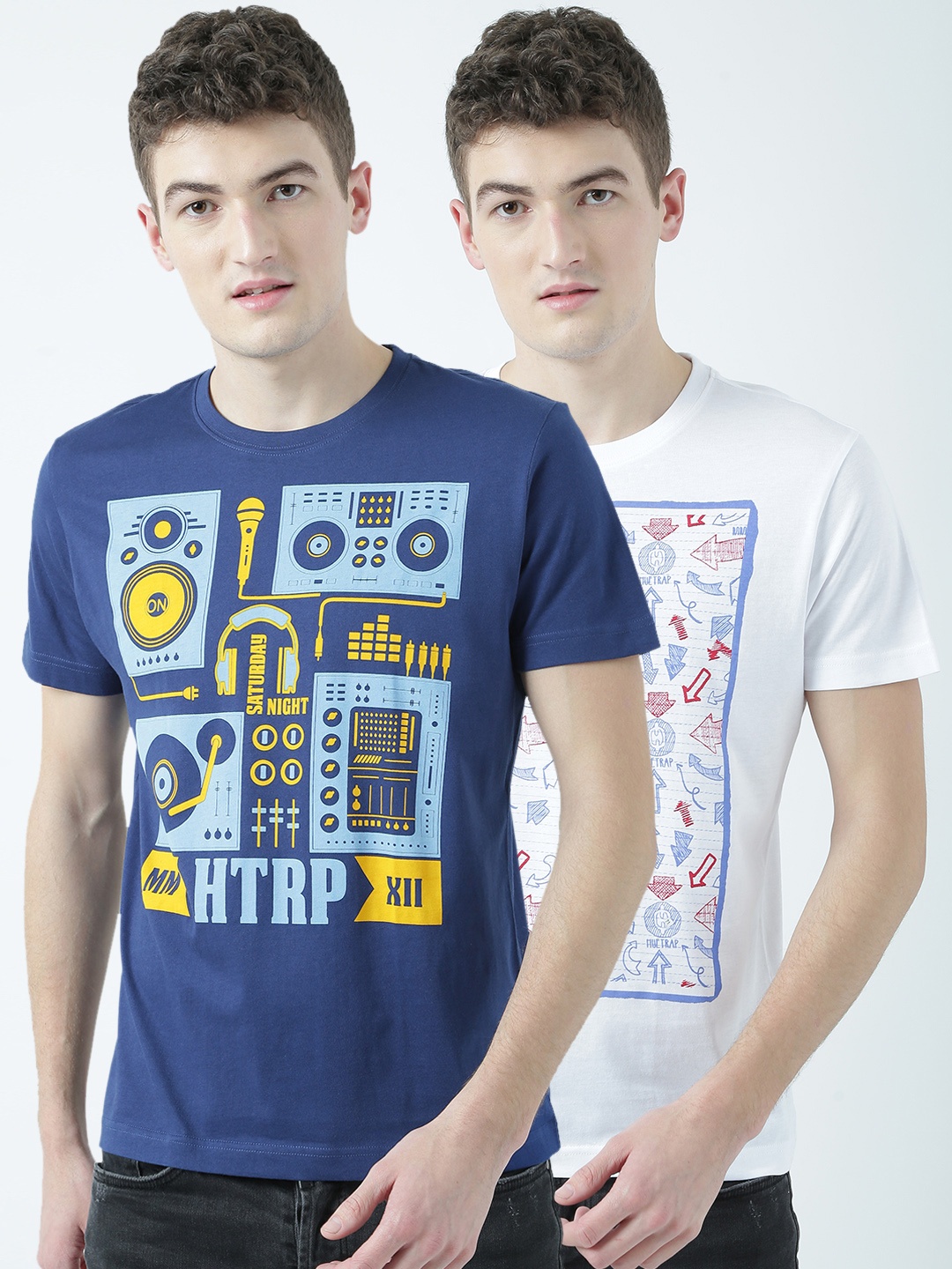 

Huetrap Men Pack of 2 T-Shirts, Blue