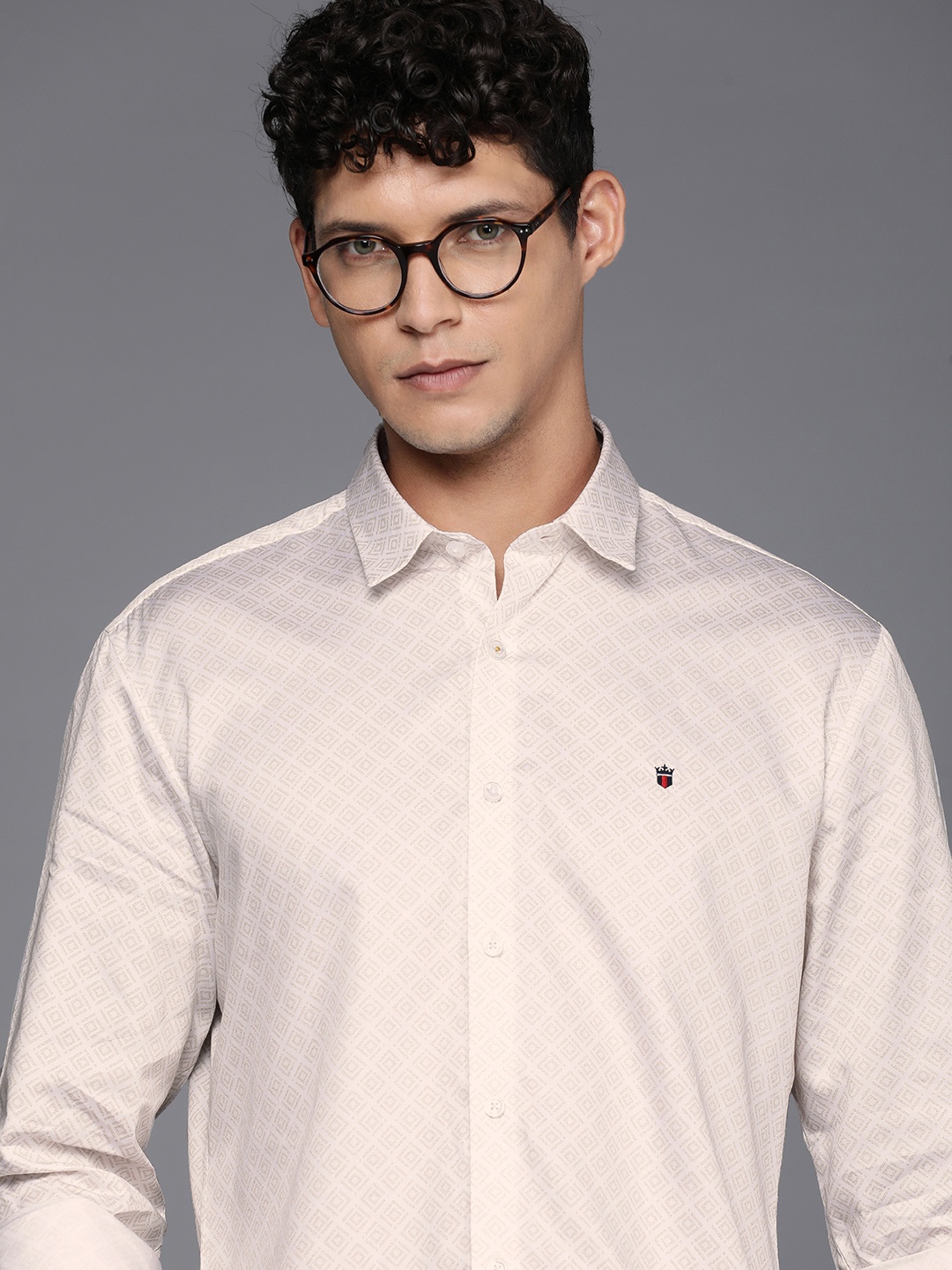 

Louis Philippe Sport Slim Fit Opaque Printed Formal Shirt, White