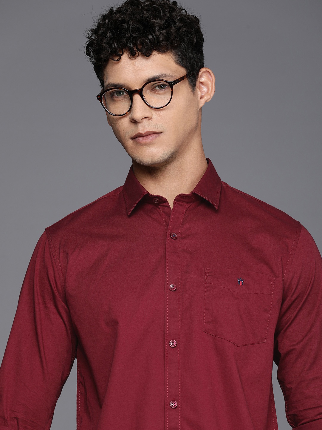 

Louis Philippe Sport Pure Cotton Super Slim Fit Casual Shirt, Maroon