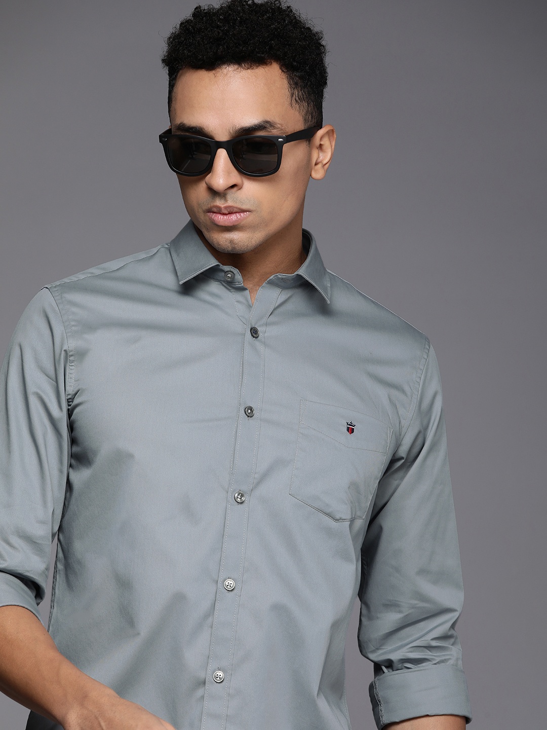 

Louis Philippe Sport Men Super Slim Fit Pure Cotton Casual Shirt, Grey