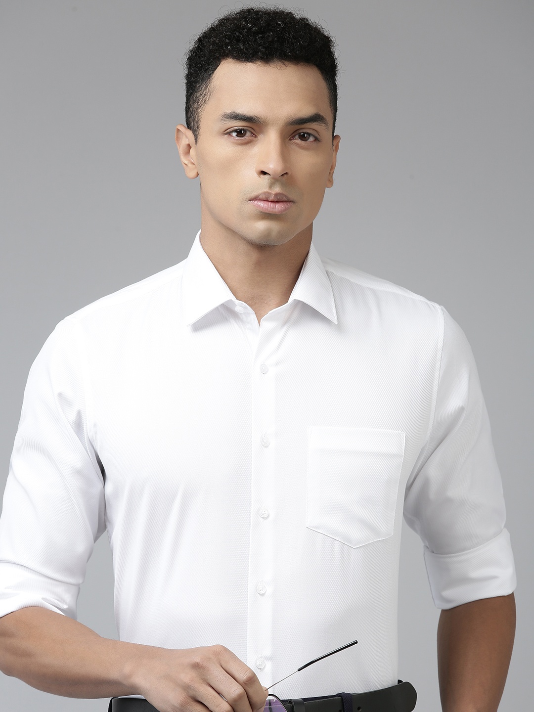

Van Heusen Men Slim Fit Textured Formal Shirt, White