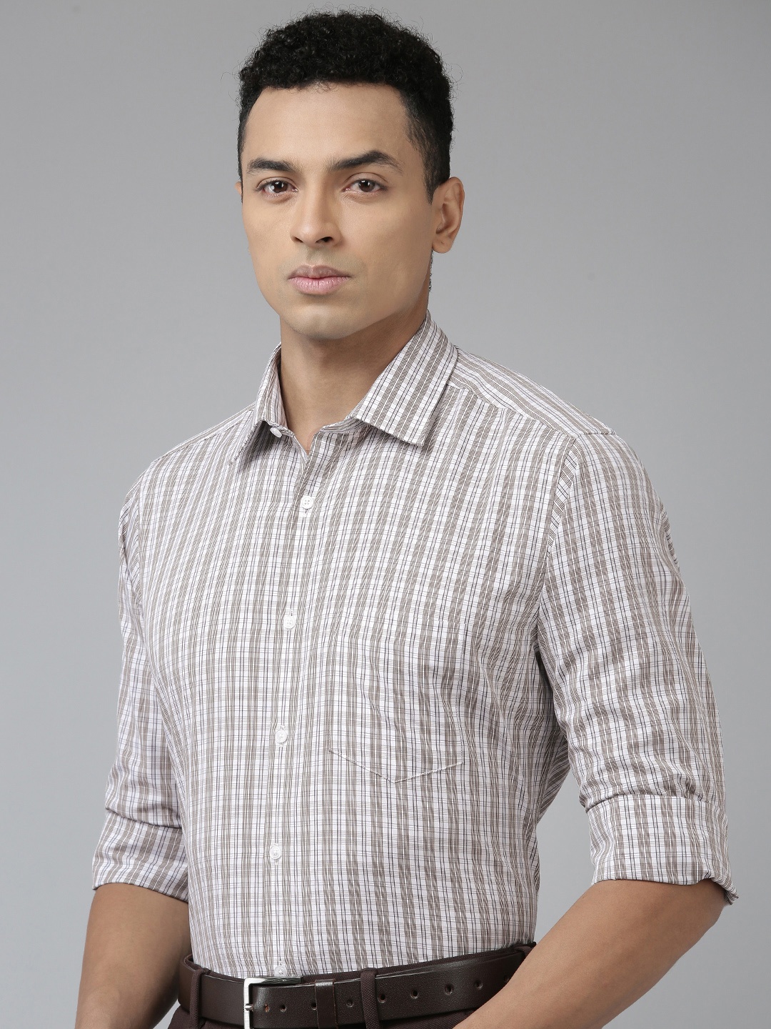 

Van Heusen Men Opaque Checked Pure Cotton Formal Shirt, Multi