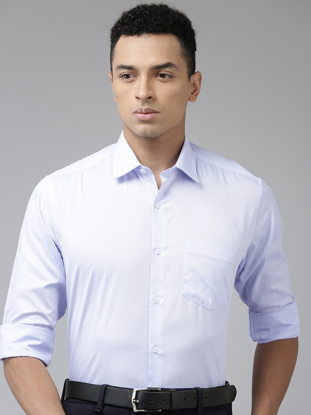 

Van Heusen Men Opaque Cotton Formal Shirt, Blue