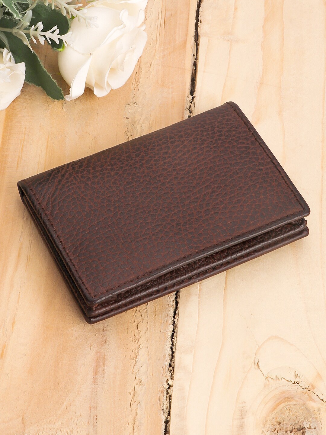

Roadster Brown Textured Leather Short Card Holder