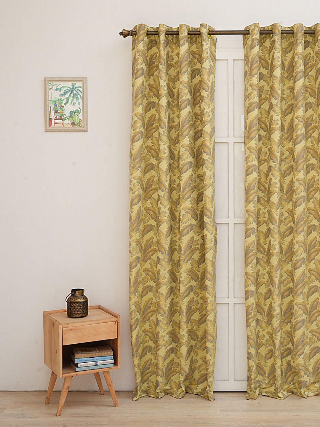 

Ariana Green & Grey Tropical Room Darkening Long Door Curtain