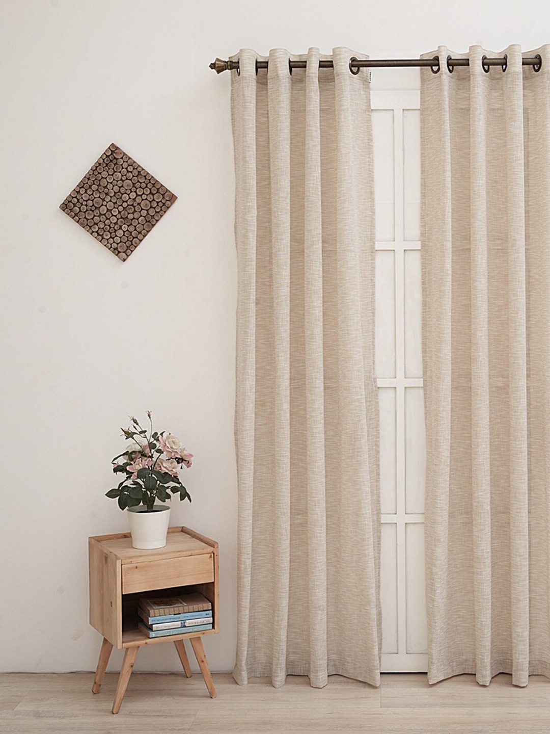 

Ariana Beige Sheer Linen Long Door Curtain