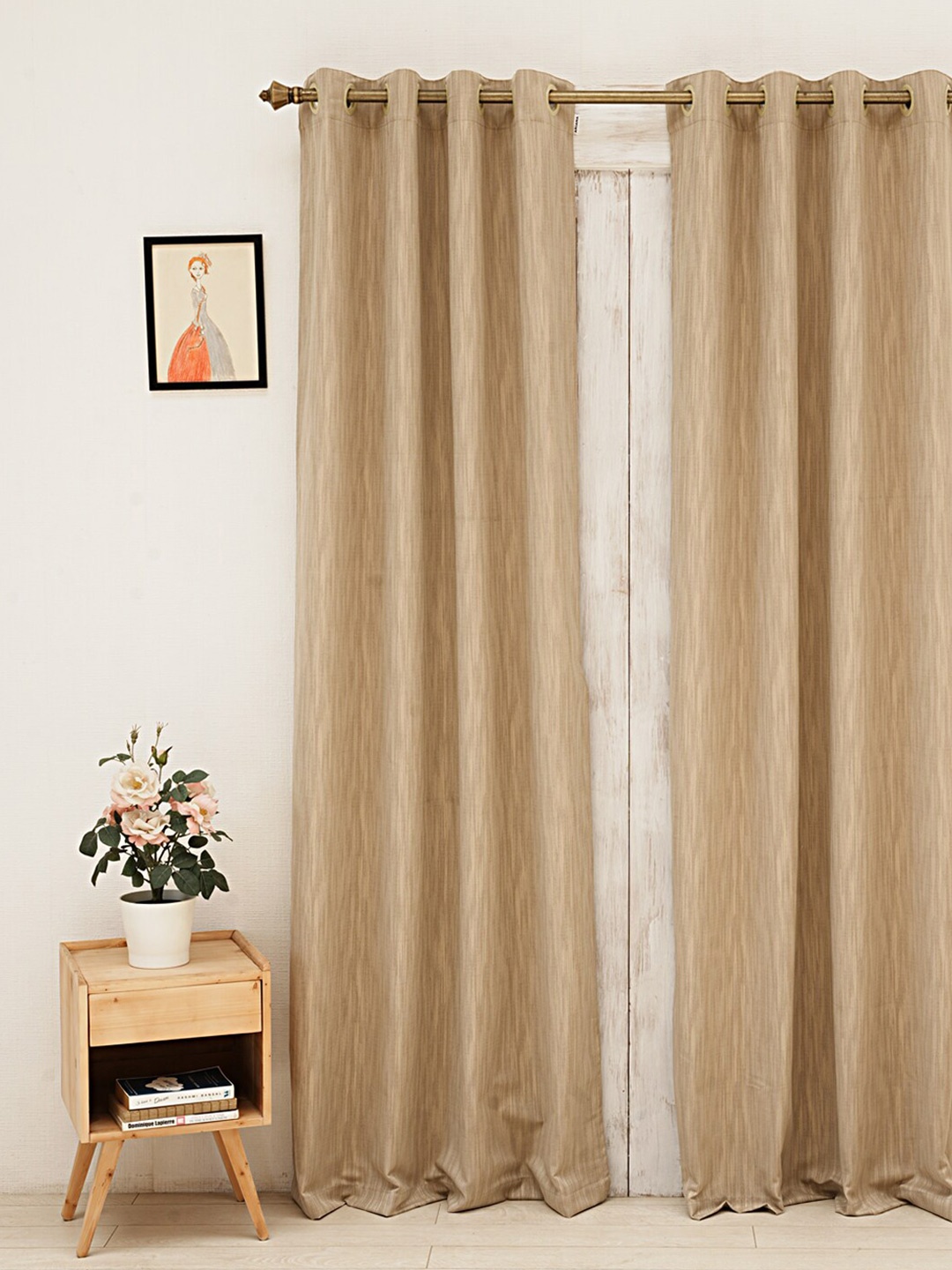 

Ariana Gold-Toned Room Darkening Single Long Door Curtain