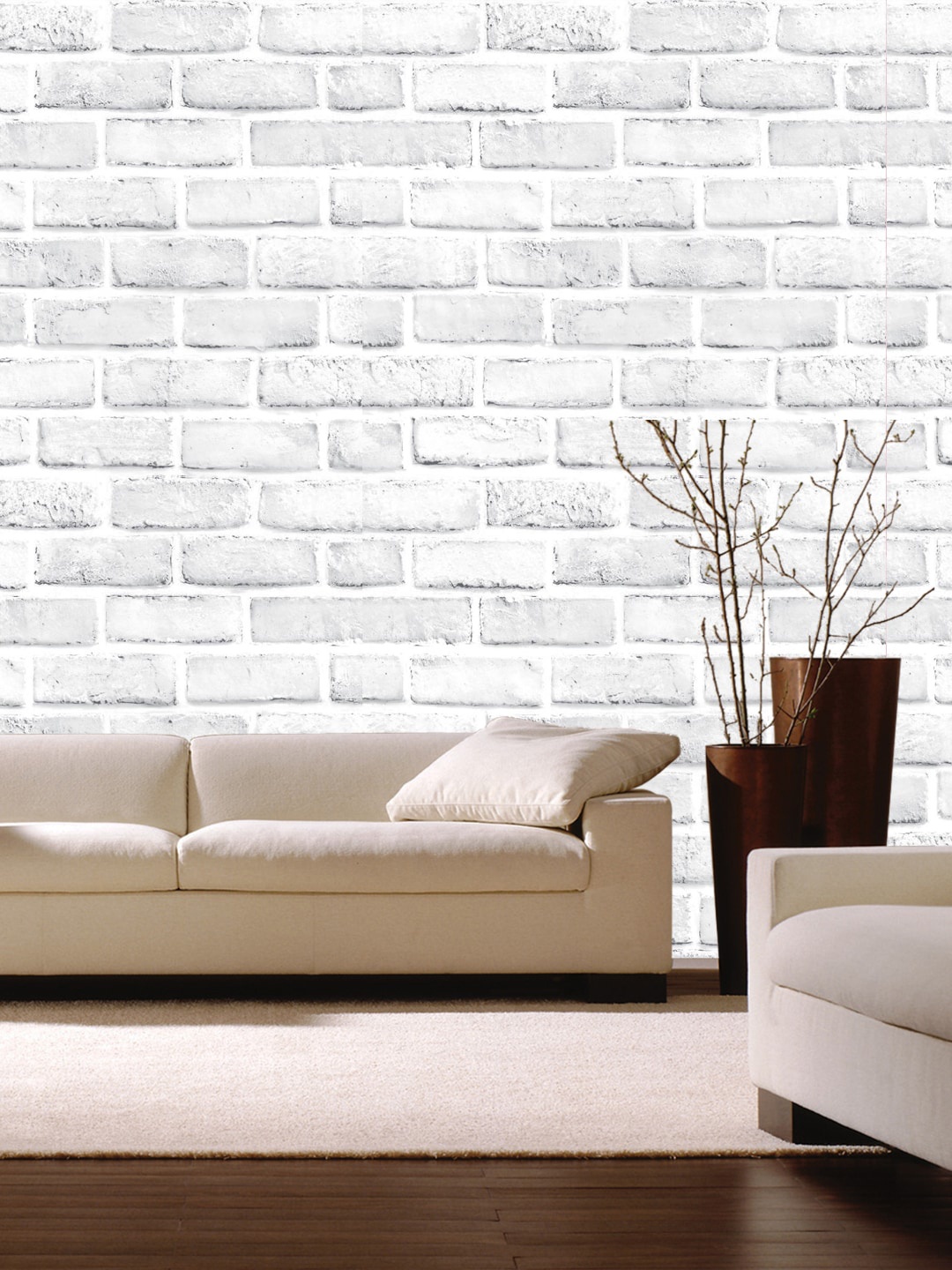 

Jaamso Royals Bricks Design Self Adhesive Wallpaper, White