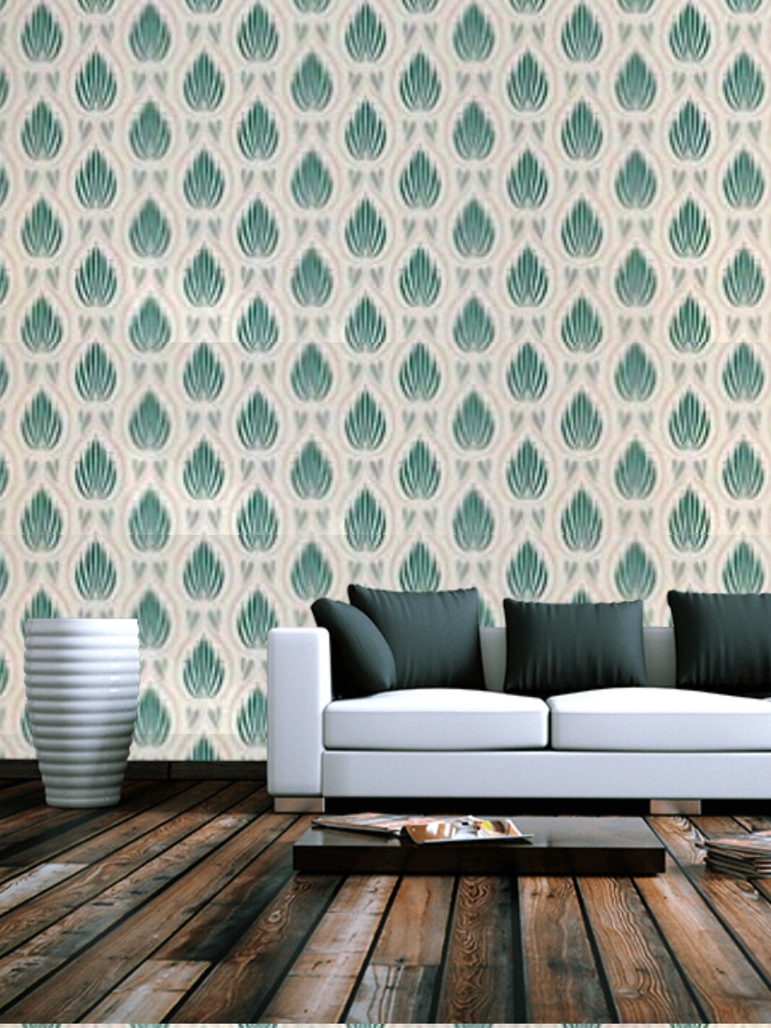 

Jaamso Royals White & Green Free Hand Design Vinyl Self Adhesive Wallpaper