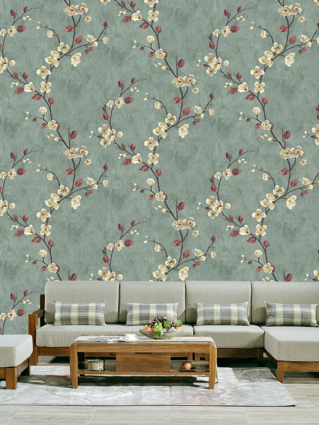 

Jaamso Royals Floral Printed Self Adhesive Wallpaper, Teal