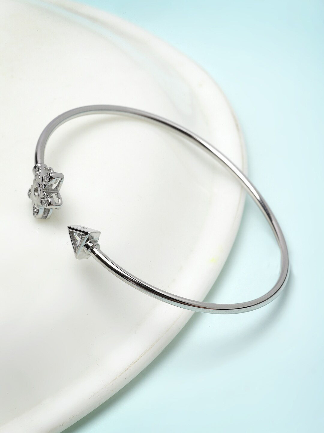 

Pissara by Sukkhi Women 925 Sterling Silver Cubic Zirconia Cuff Bracelet