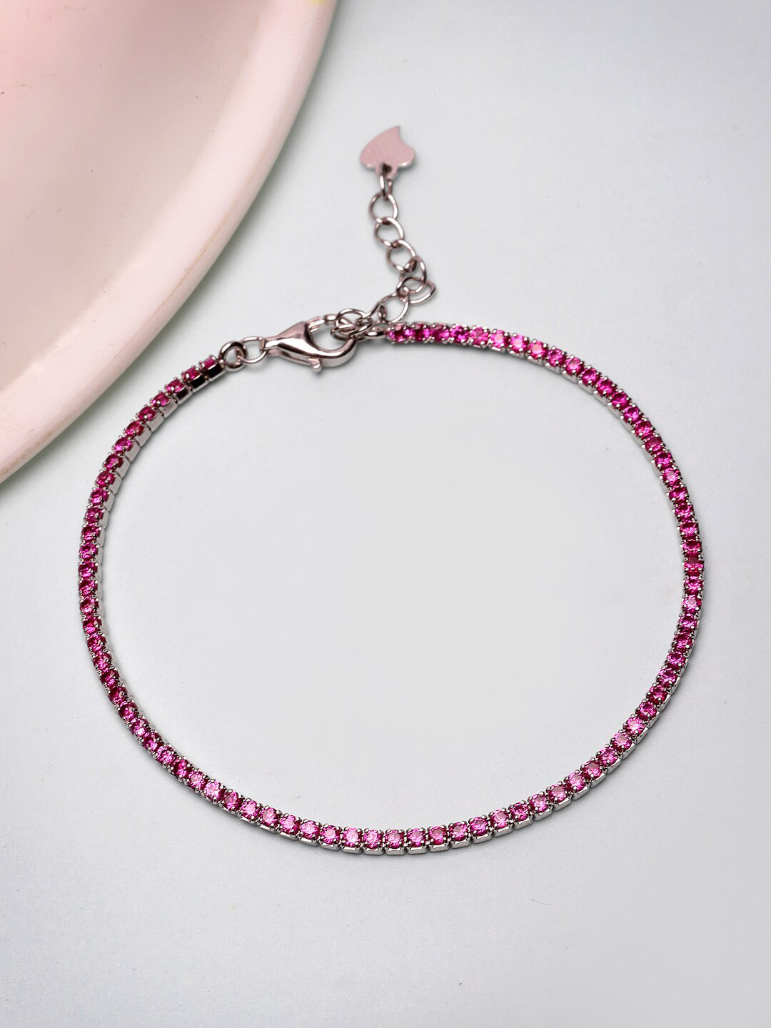 

Pissara by Sukkhi Women 925 Sterling Silver Cubic Zirconia Link Bracelet