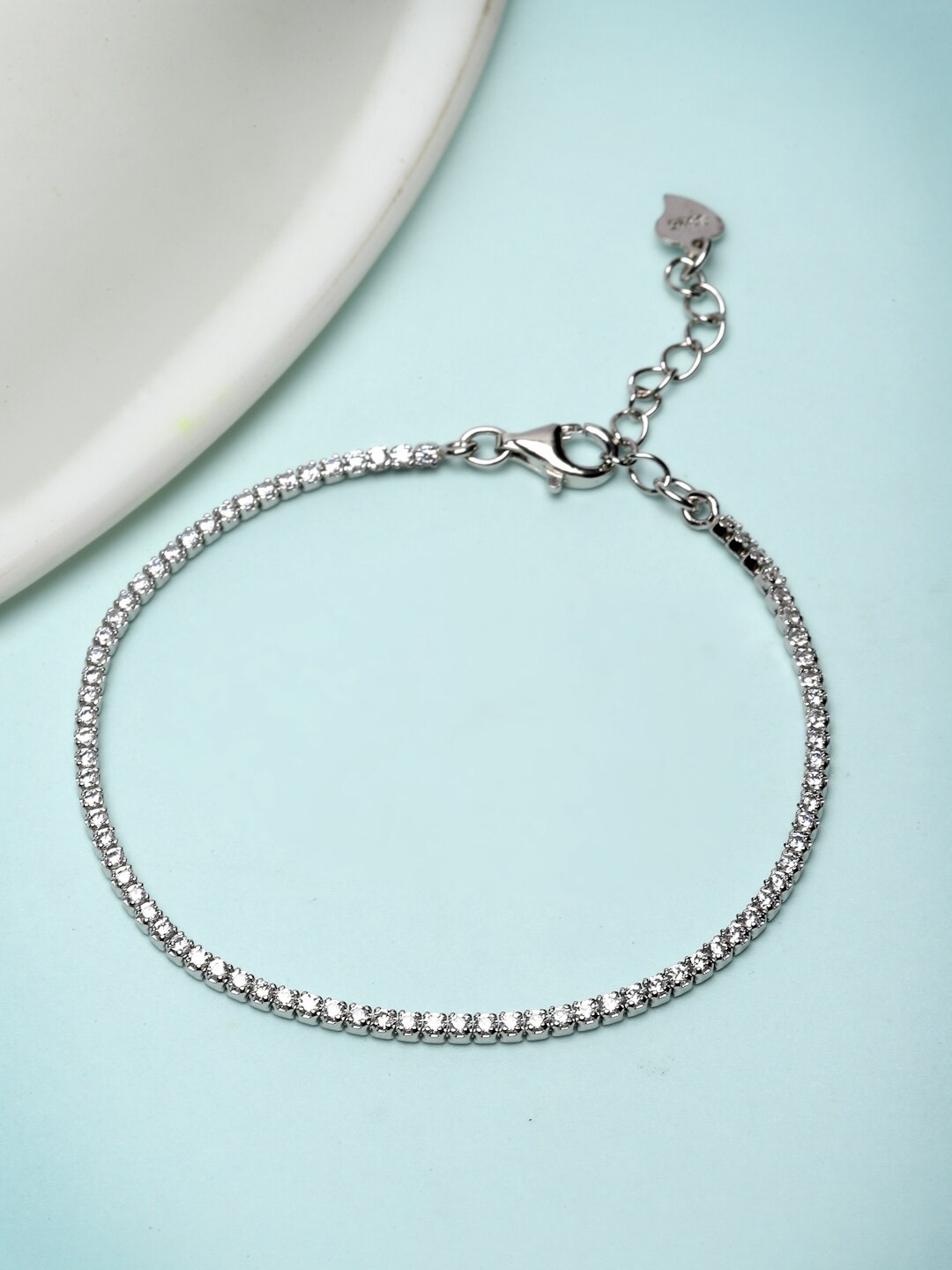 

Pissara by Sukkhi Women 925 Sterling Silver Cubic Zirconia Link Bracelet