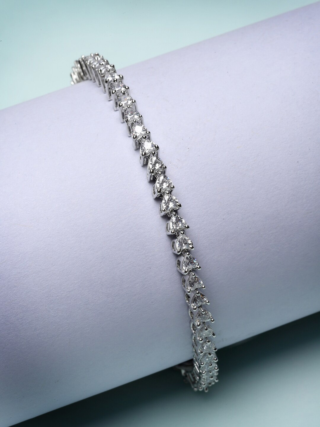 

Pissara by Sukkhi Women 925 Sterling Silver Cubic Zirconia Link Bracelet