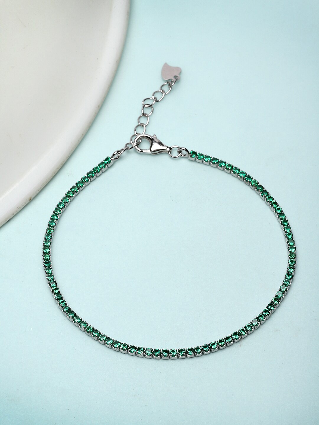 

Pissara by Sukkhi Women 925 Sterling Silver Cubic Zirconia Link Bracelet