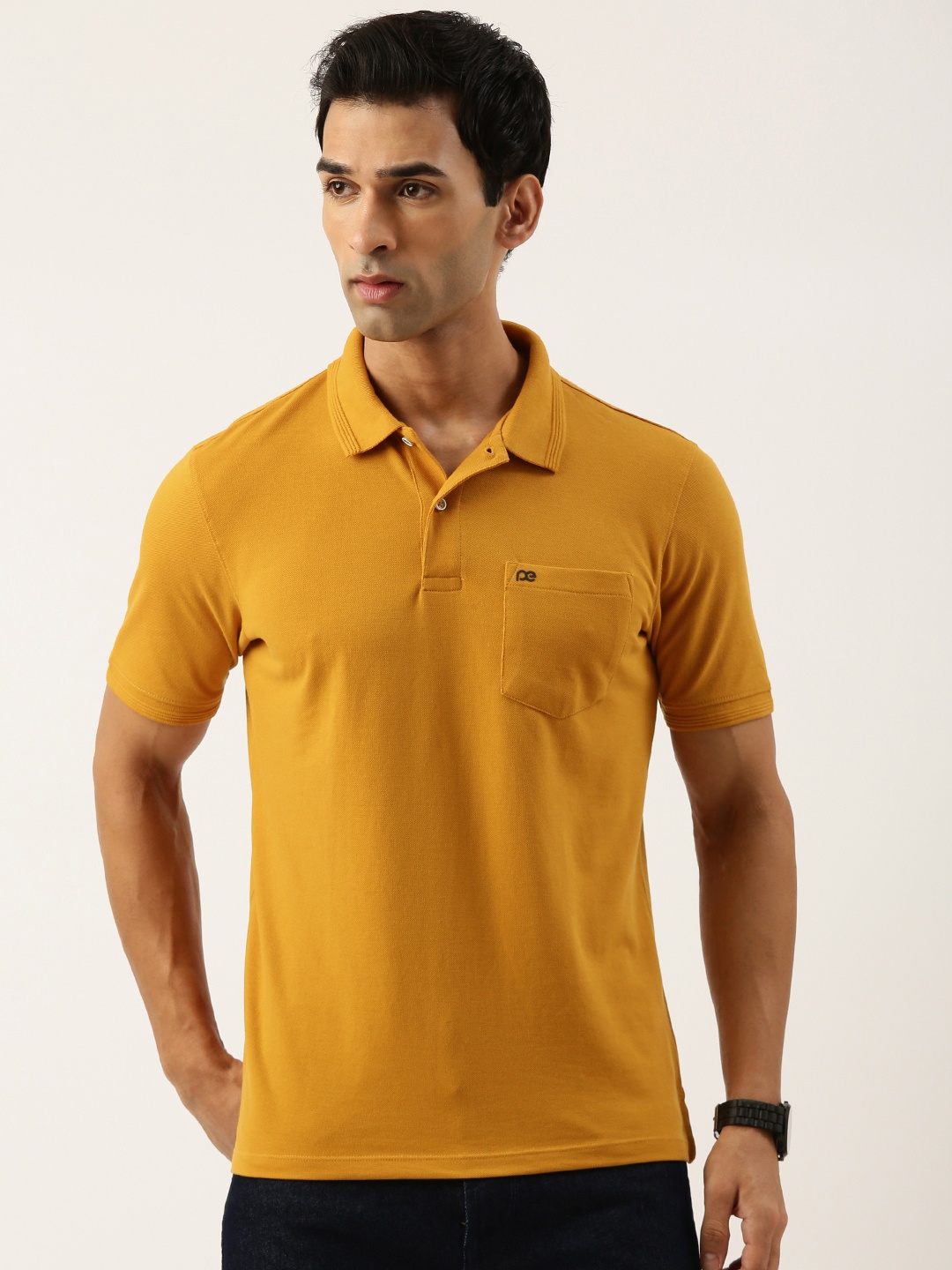 

Peter England Men Polo Collar T-shirt, Yellow