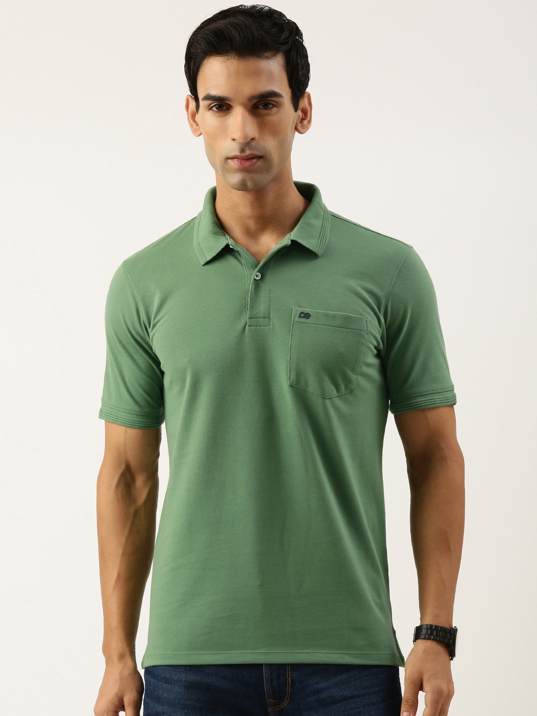 

Peter England Men Polo Collar T-shirt, Green