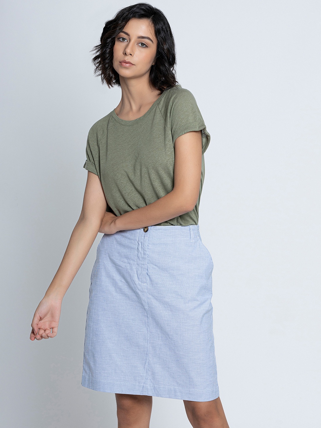 

B.Copenhagen A-Line Knee-Length Skirt, Blue