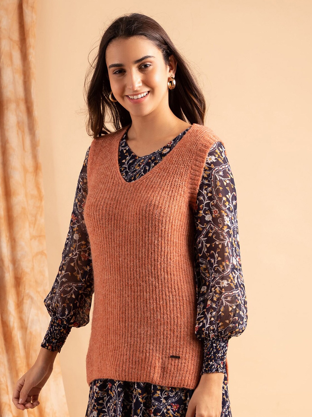

B.Copenhagen Cable Knit Sweater Vest, Brown