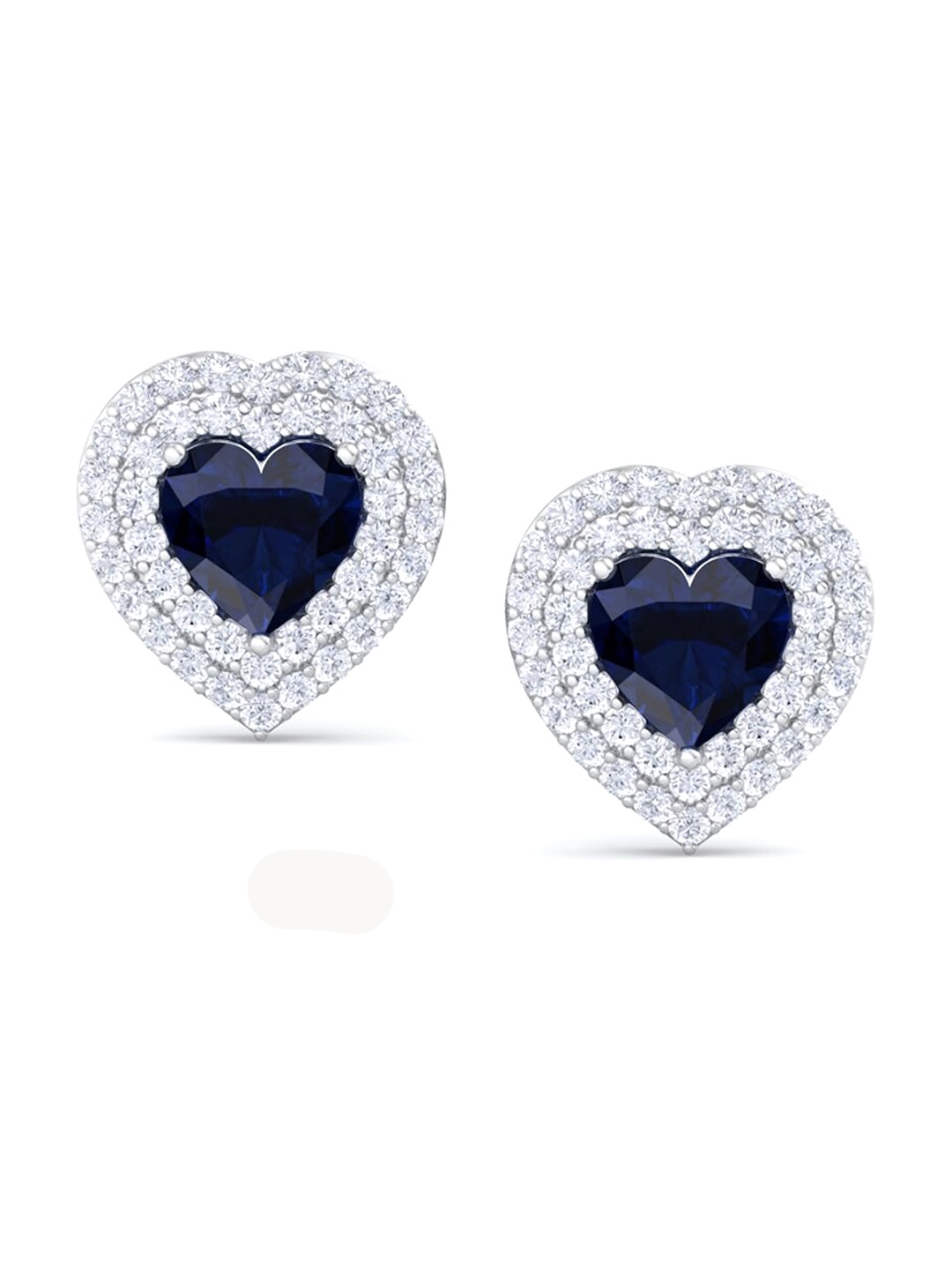 

Inddus Jewels 925 Sterling Silver Heart Shaped Cubic Zirconia Studs Earrings