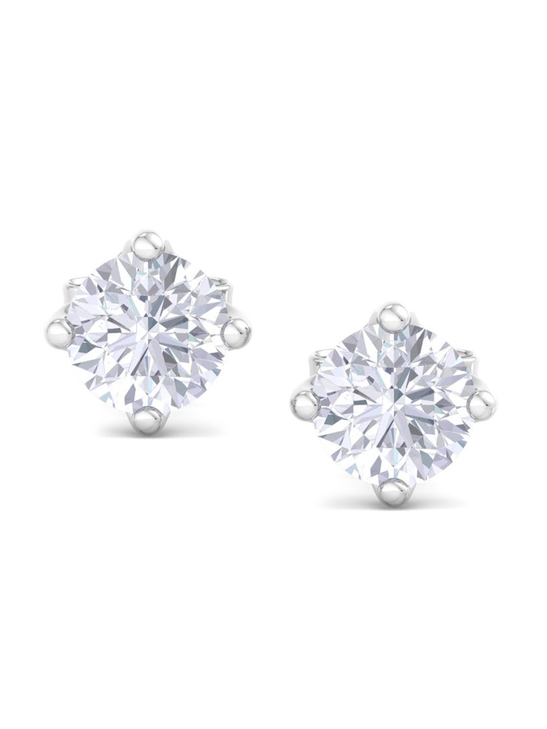 

Inddus Jewels 925 Sterling Silver Circular Cubic Zirconia Studs Earrings