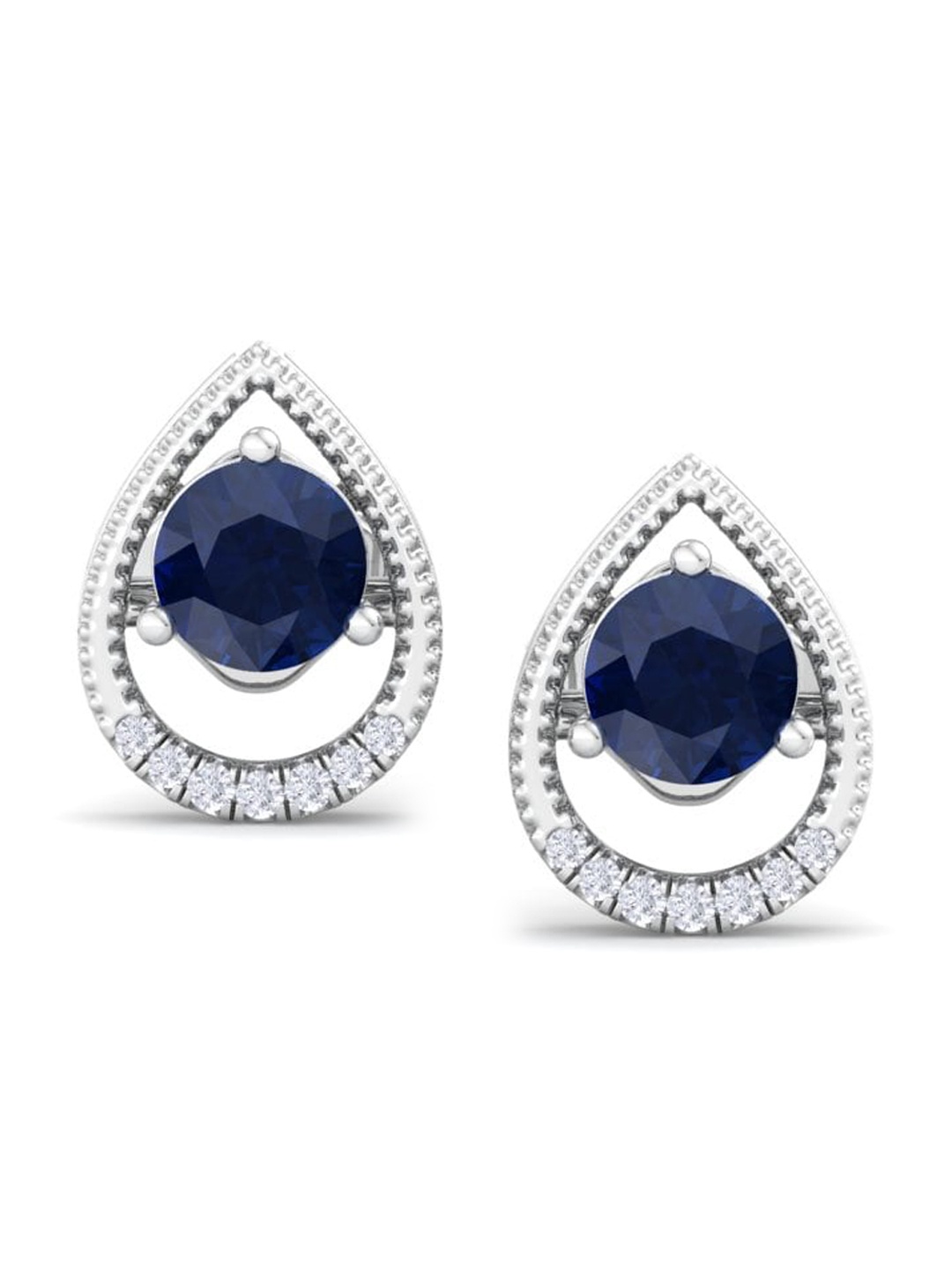 

Inddus Jewels 925 Sterling Silver Circular Cubic Zirconia Studs Earrings