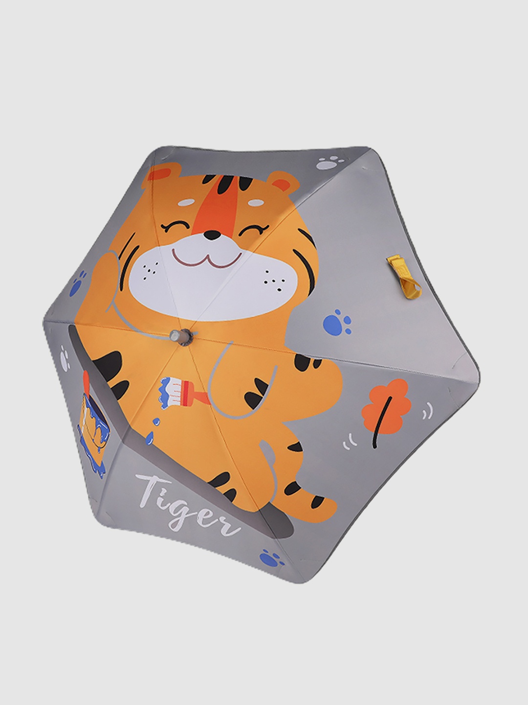 

Little Surprise Box LLP Happy Tiger Printed2-FoldUmbrella, Grey