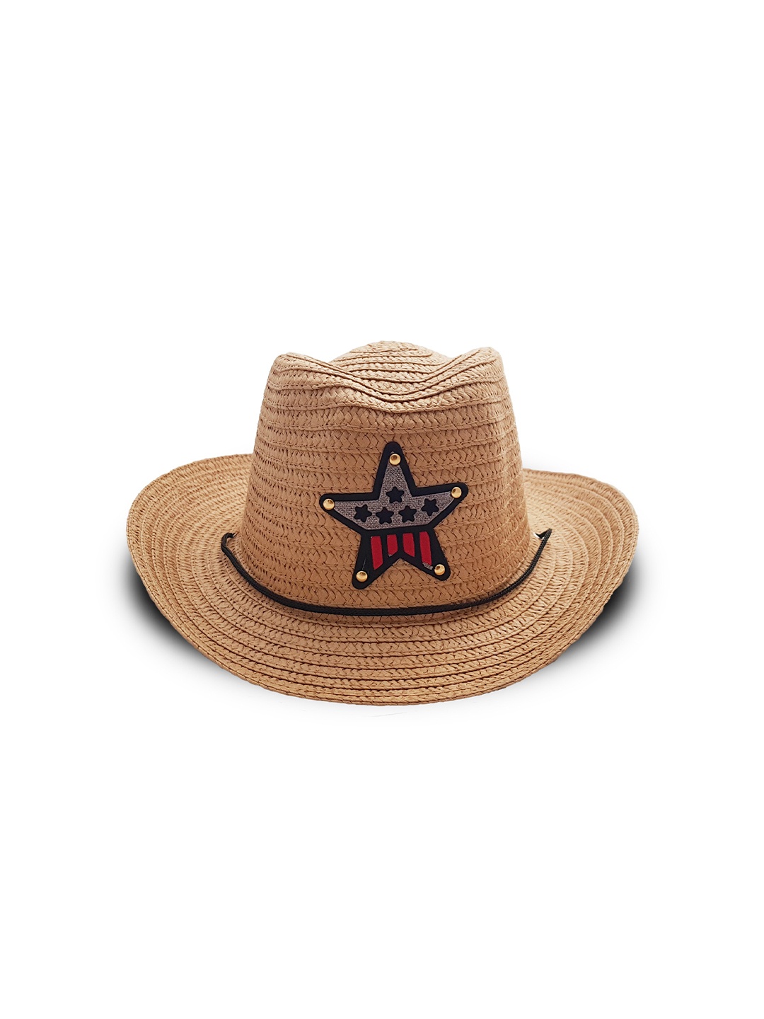 

JENNA Kids Sheriff Design Applique Fedora Hat, Beige