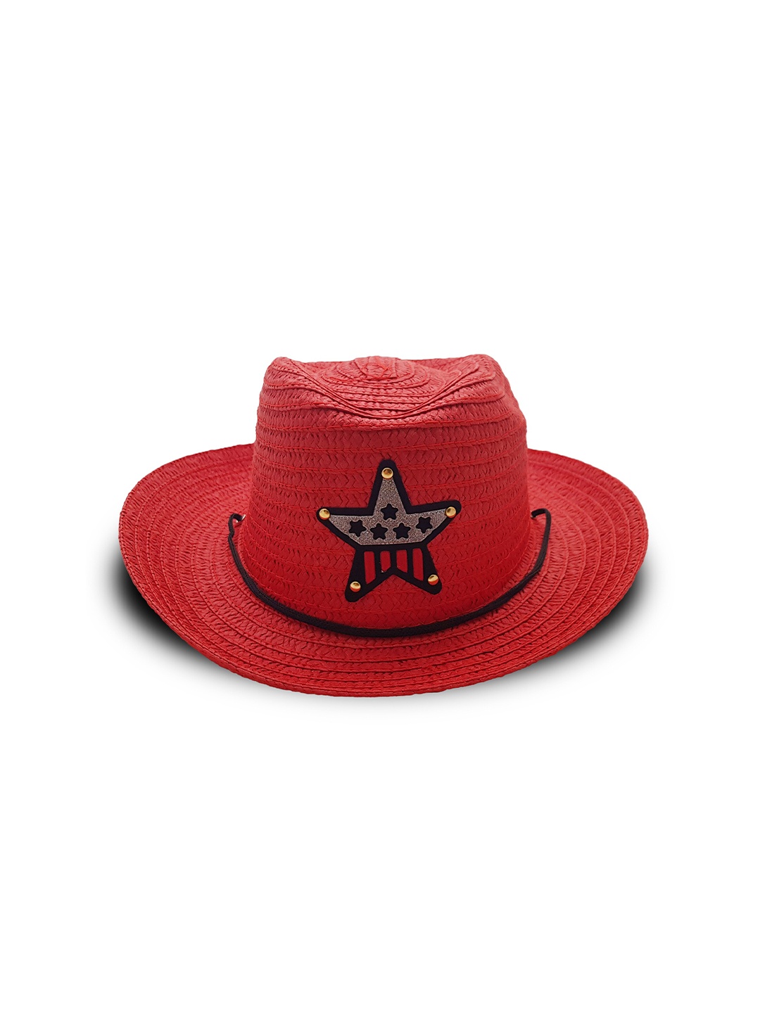 

JENNA Boys Sheriff Design Applique Fedora Hat, Red