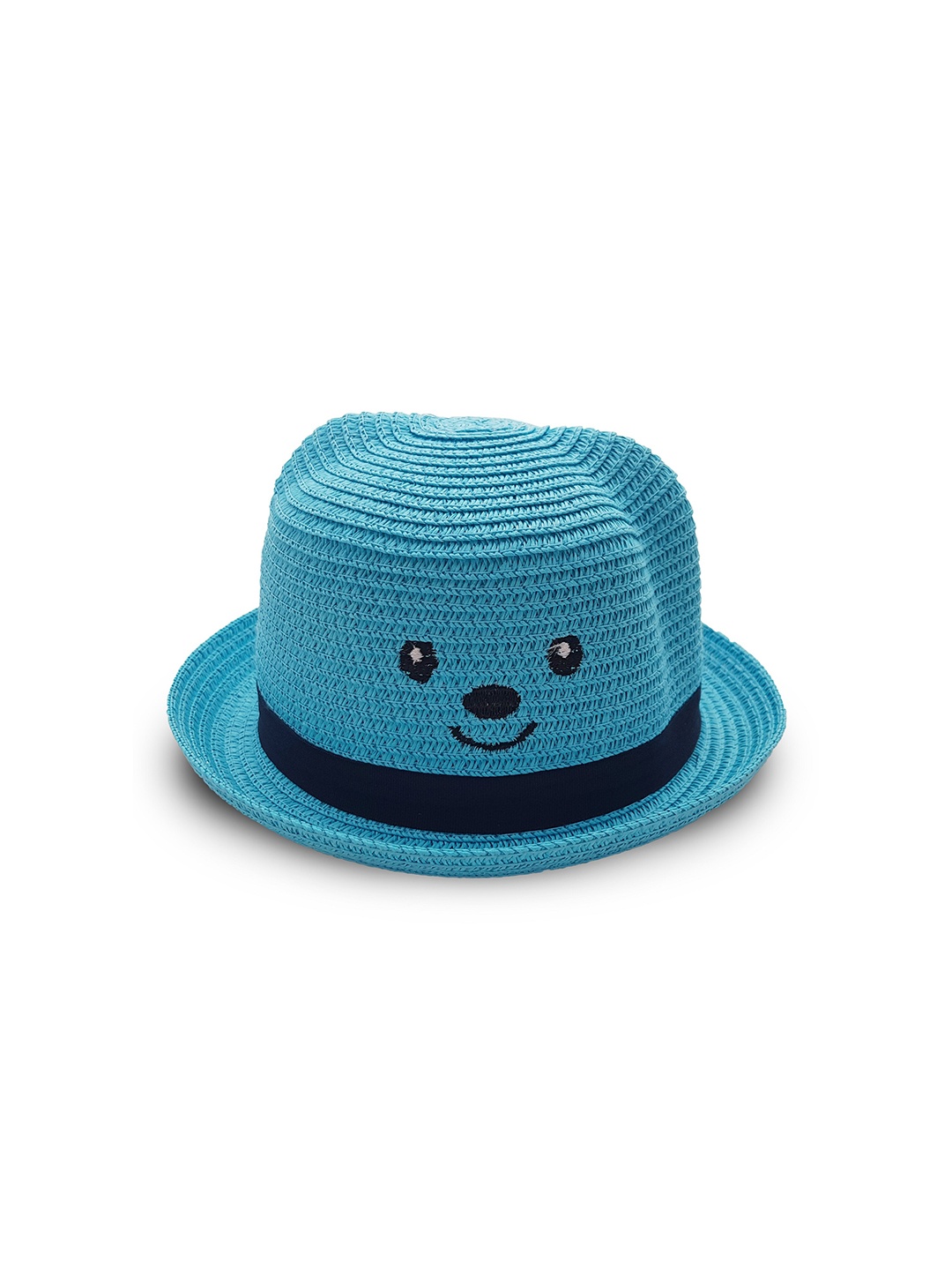 

JENNA Boys Cute Smile Design Straw Hat, Blue