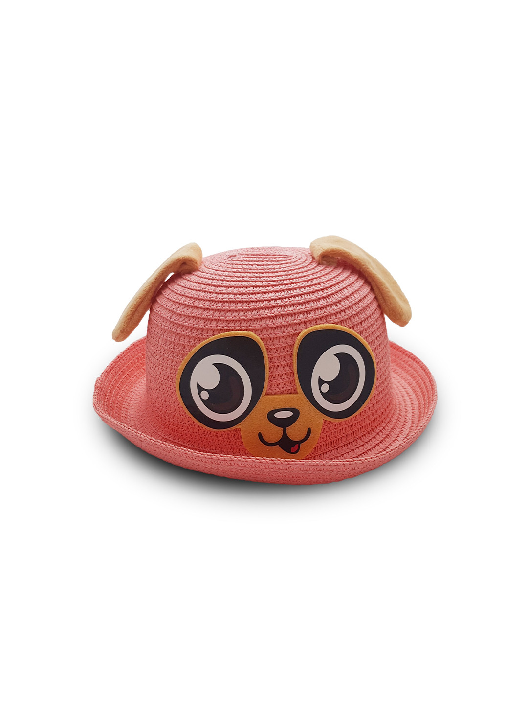 

JENNA Kids Cute Puppy Woven Design Sun Hat, Pink