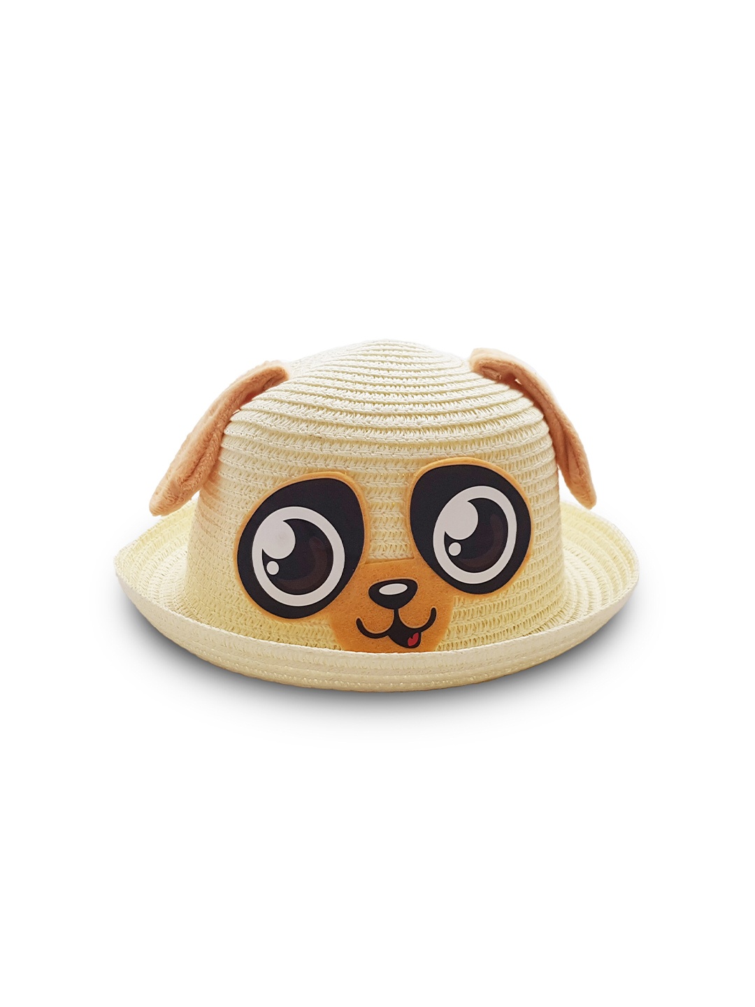 

JENNA Boys Dog Applique Straw Hat, Off white