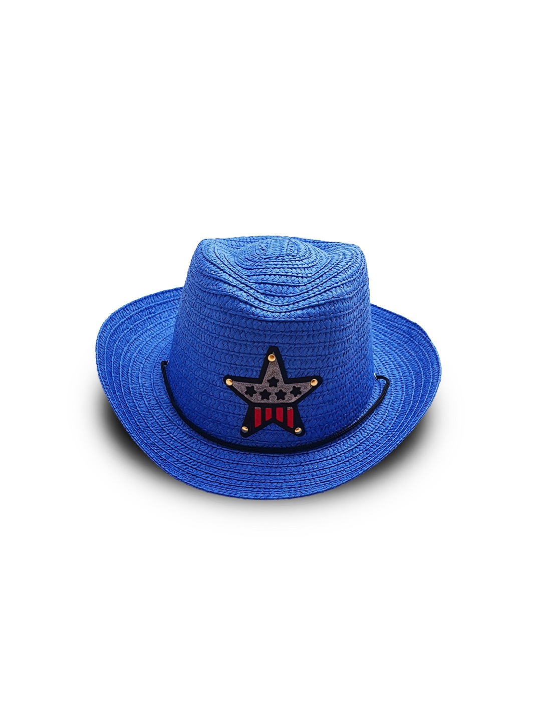 

JENNA Kids Straw Basket Weave Fedora Hat, Blue