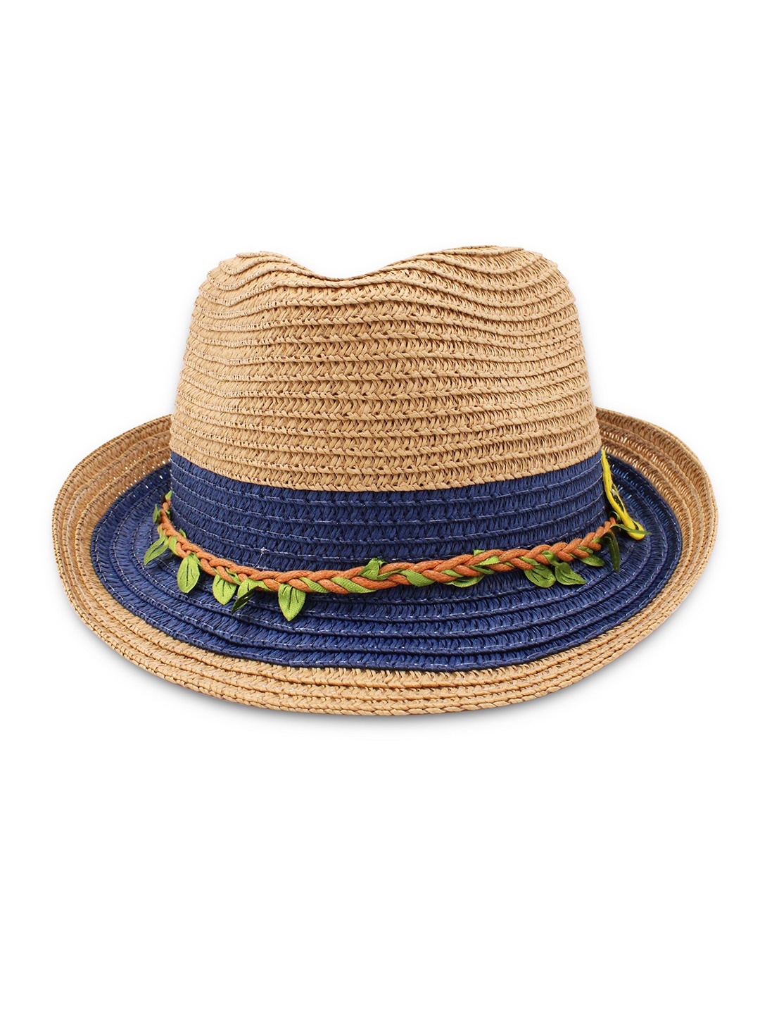 

JENNA Girls Leaf Design Colourblocked Sun Hat, Beige