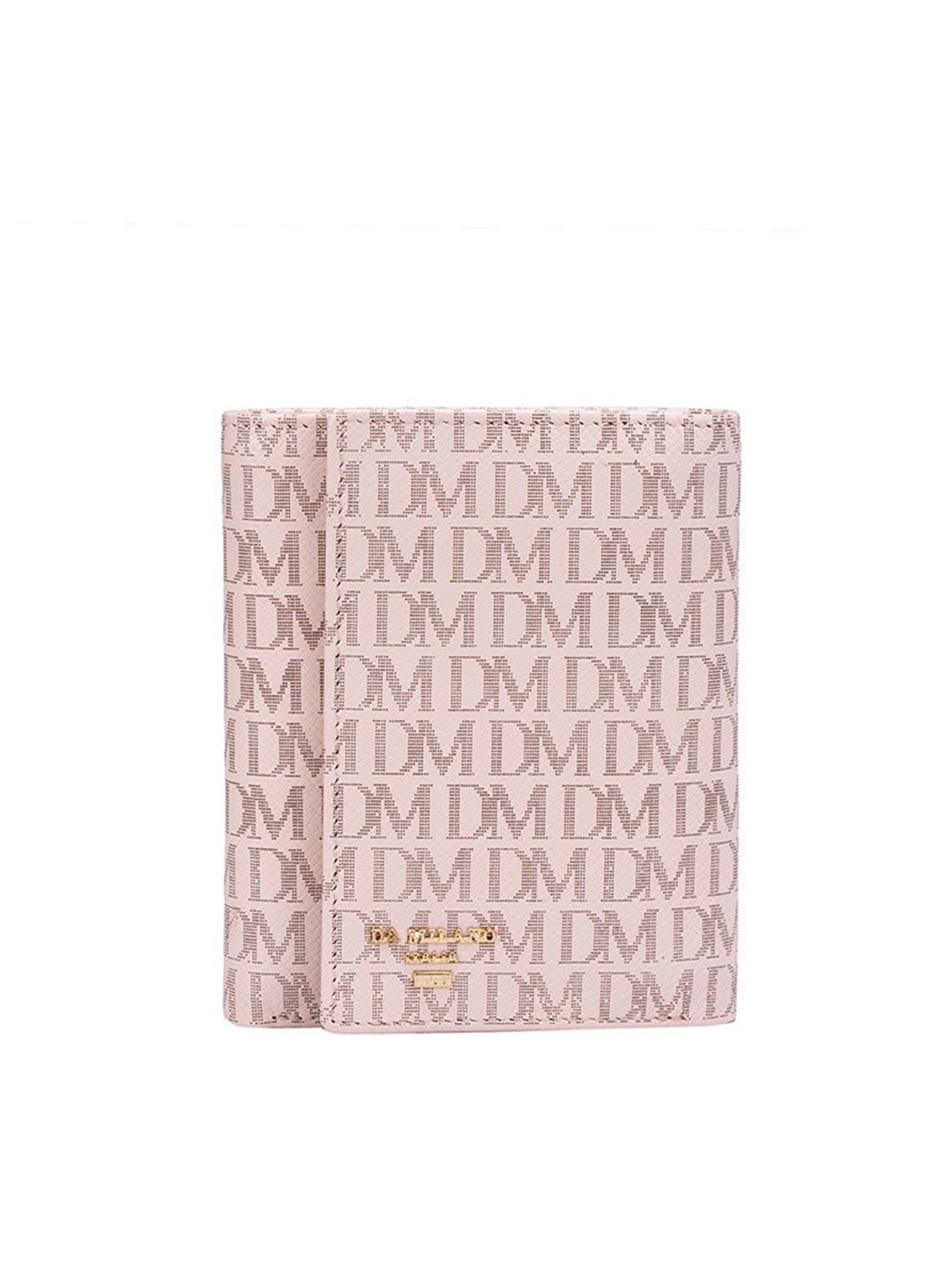 

Da Milano Women Typography Printed Leather Three Fold Wallet, Pink