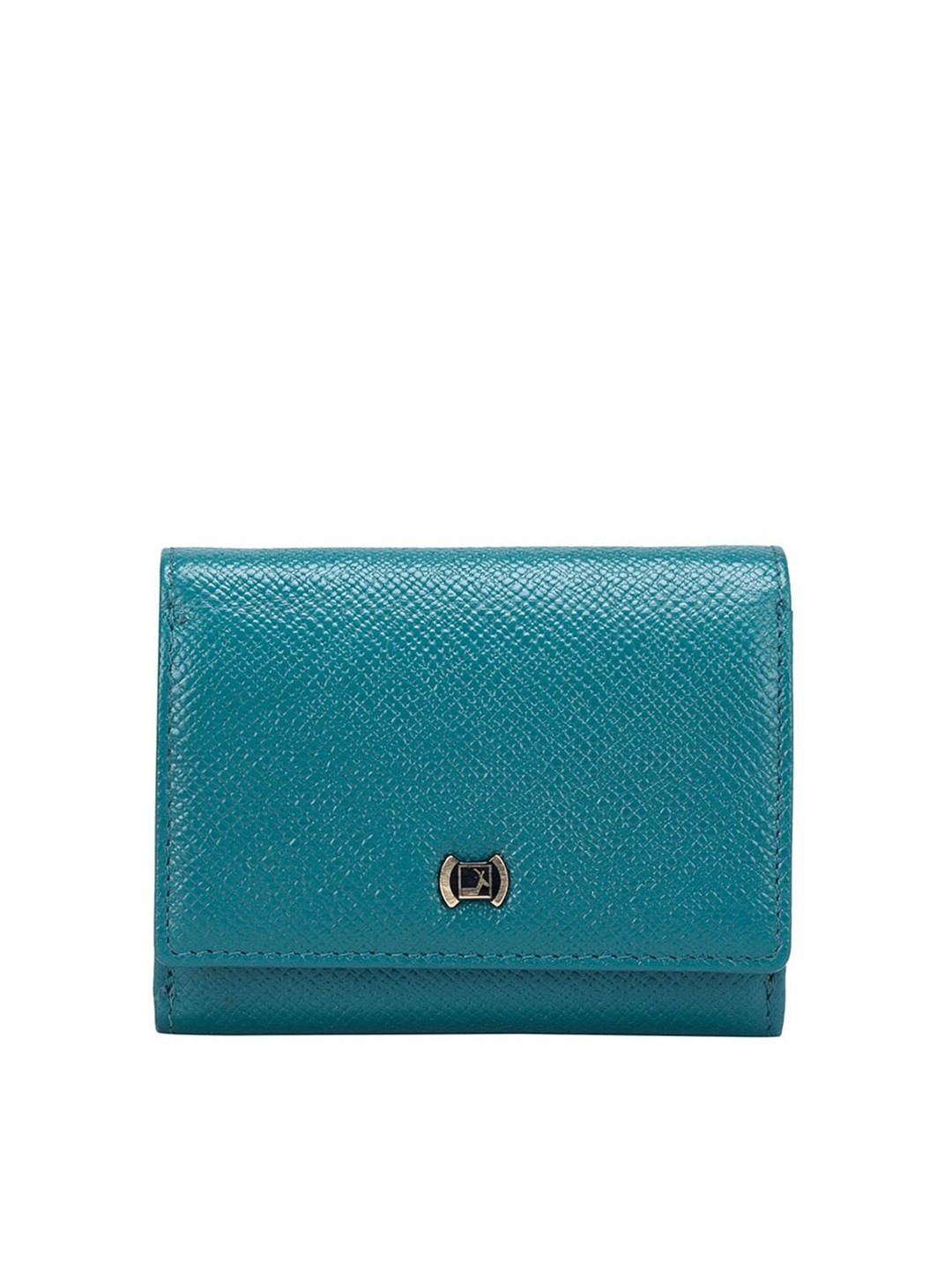

Da Milano Women Textured Leather Two Fold Wallet, Blue
