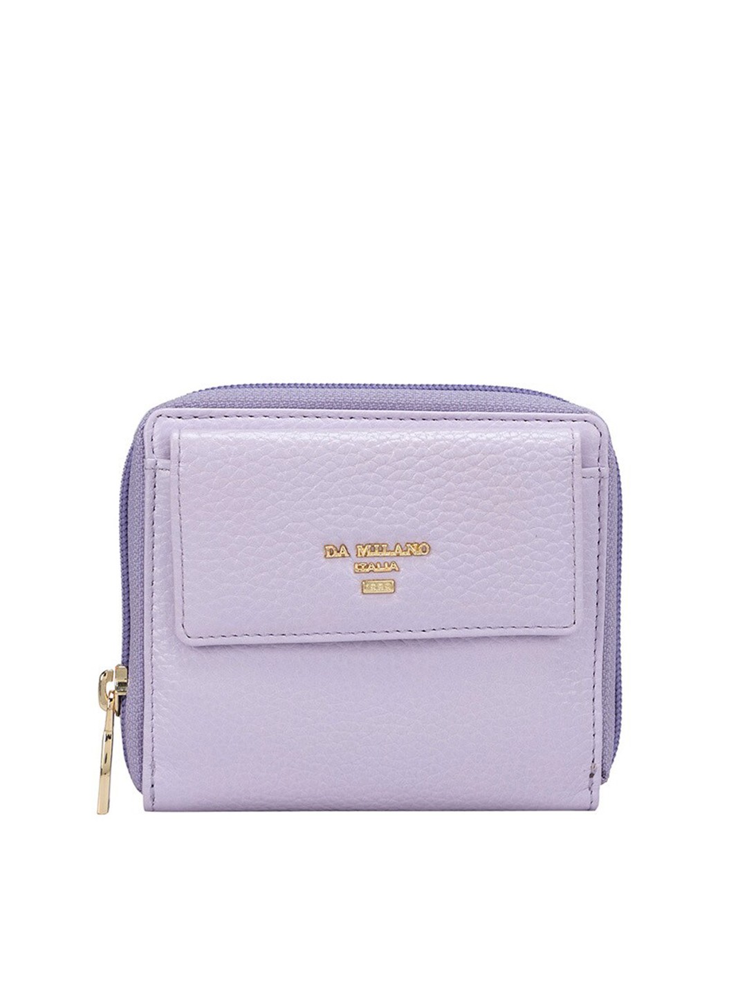 

Da Milano Women Leather Zip Around Wallet, Purple