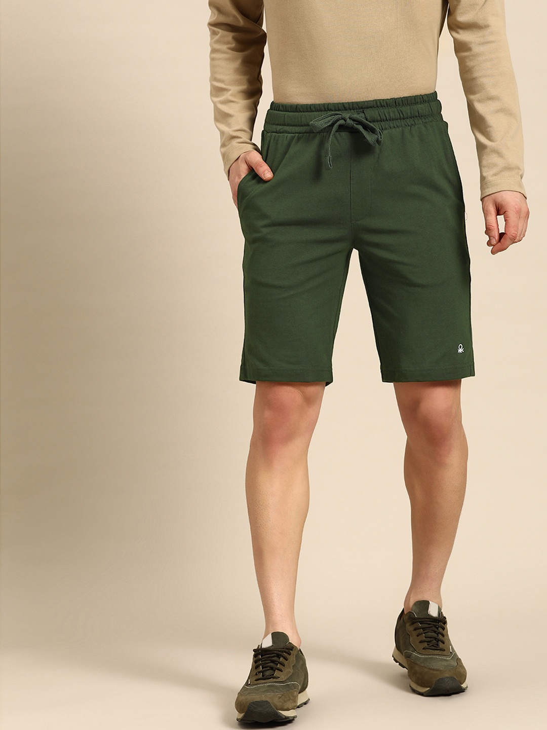 

United Colors of Benetton Pure Cotton Regular Shorts, Olive
