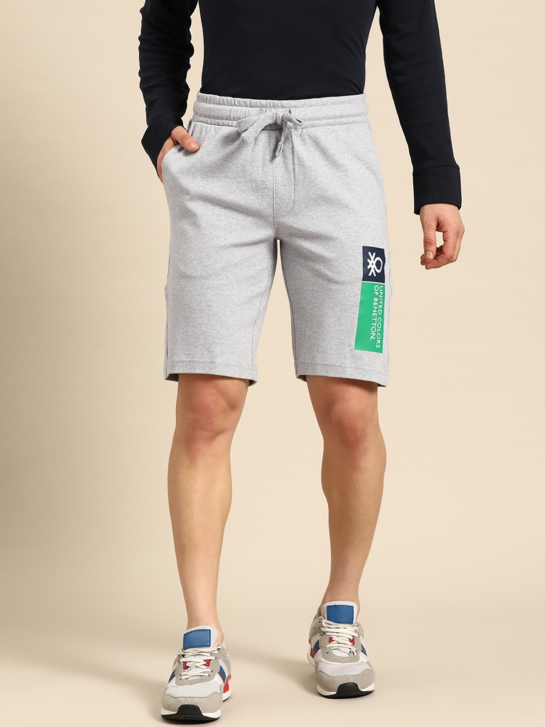 

United Colors of Benetton Pure Cotton Regular Shorts, Grey