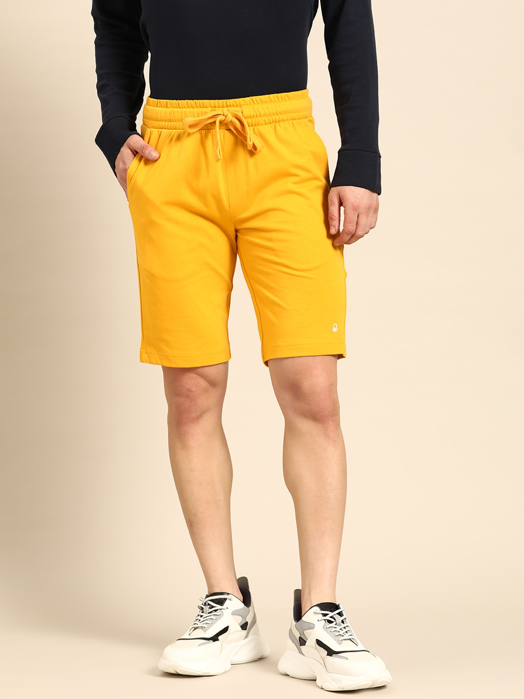 

United Colors of Benetton Men Pure Cotton Shorts, Yellow