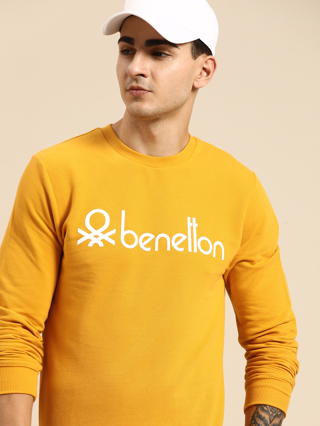 

United Colors of Benetton Pure Cotton Sweatshirt, Mustard