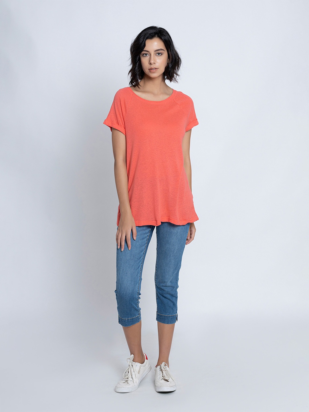 

B.Copenhagen Round Neck Raglan Sleeves Top, Pink